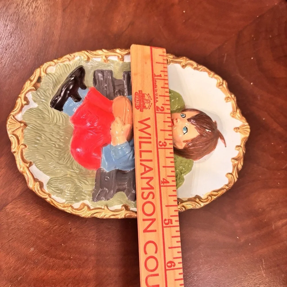 Vintage Nursery Rhyme Wall Plaques Little Jack Horner Mary Had a Little Lamb Set